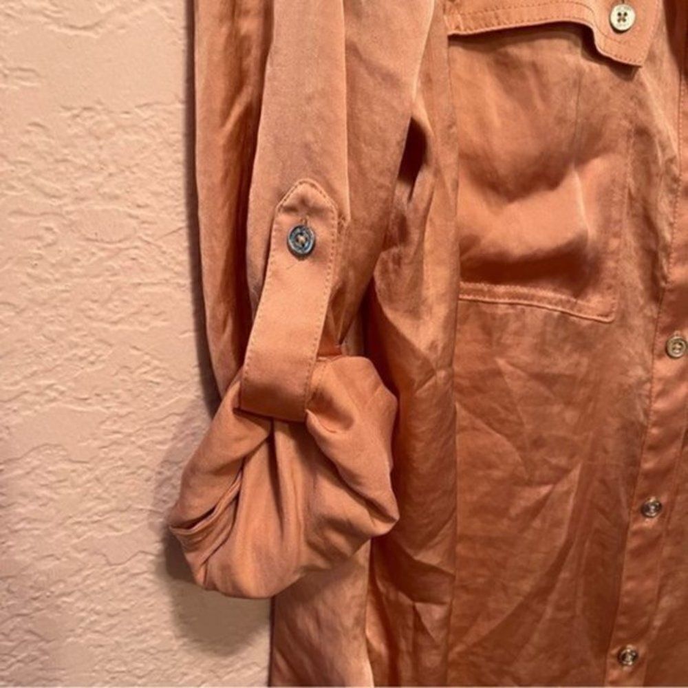 *30off3* NWOT. DKNY Button Down Blouse. Medium. Peach color. - Picture 7 of 7